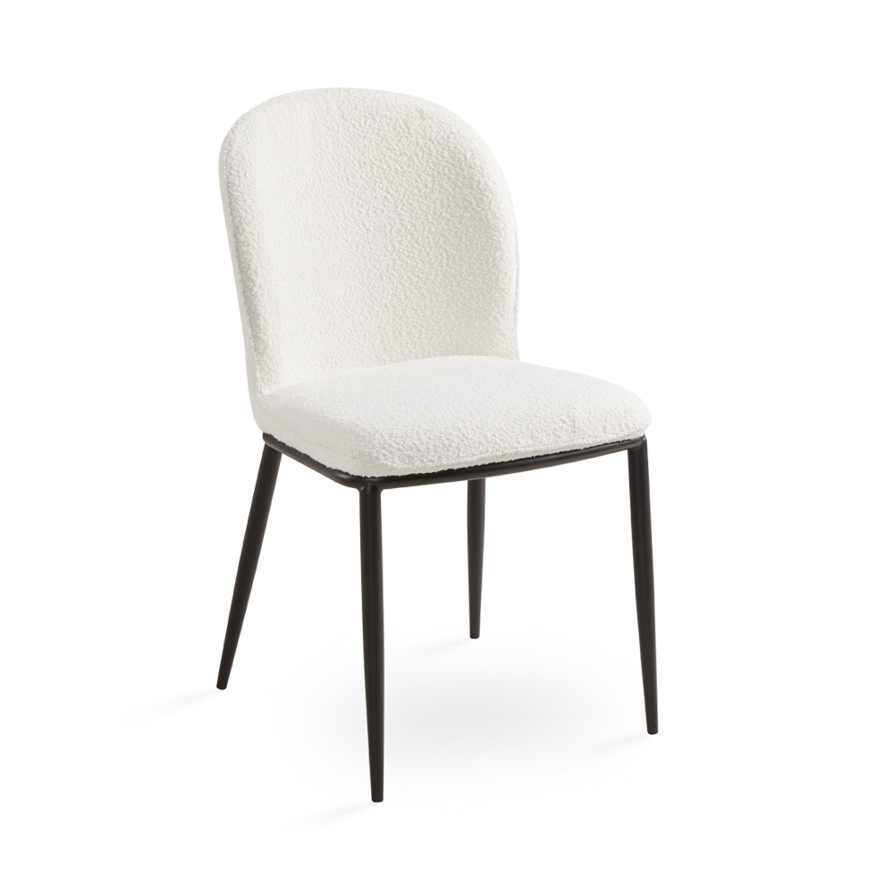 Angie Dining Chair: White Boucle